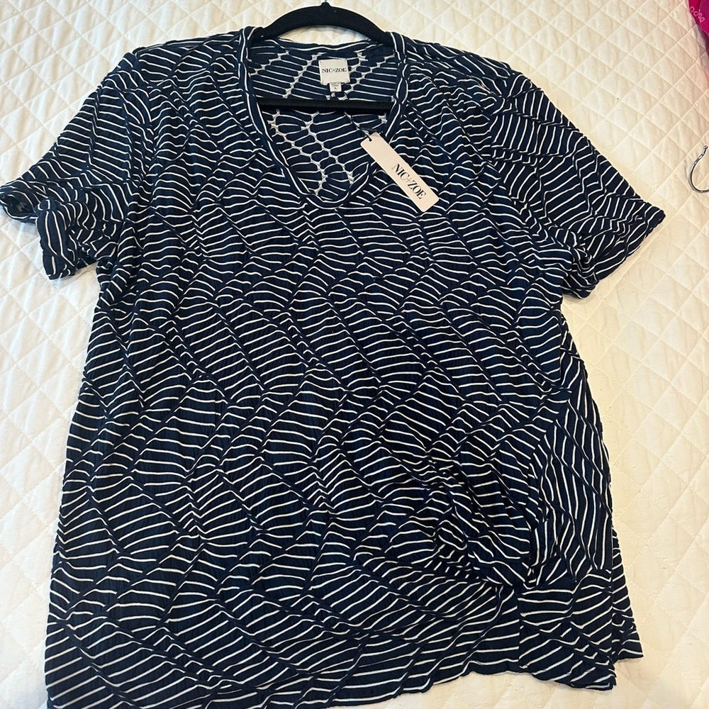 NIC+ZOE Women's  Mixed Lines Tee